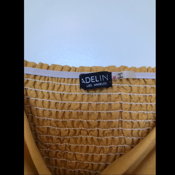 Adorable Mustard Yellow Button down Crop | M - Picture 3 of 6